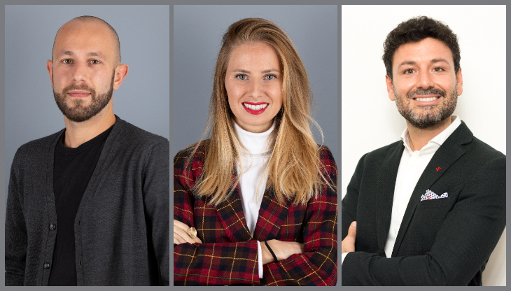 Luca Russo, Camilla Parmigiani e Francesco D'Avanzo