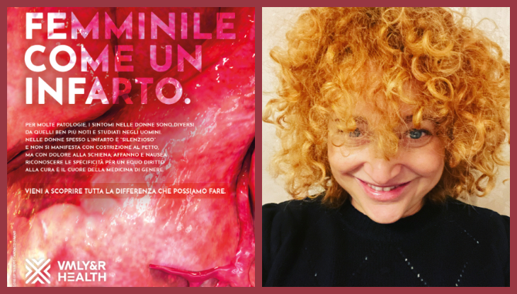 Un soggetto della campagna e Teresa Biondino, Managing Director VMLY&R Health Italia