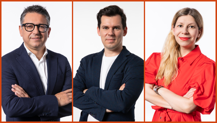 Da sinistra, Luca Santandrea, Oleg Mamaev e Raluca Vlad 