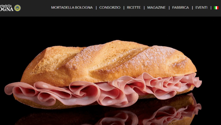 Un dettaglio del sito Mortadellabologna.com