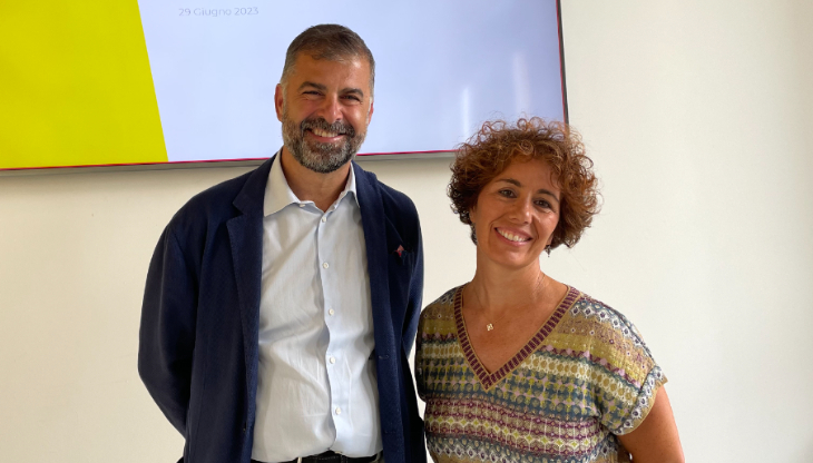 UNA presenta le nuove stime sulla pubblicità. In foto: Davide Arduini e Federica Setti