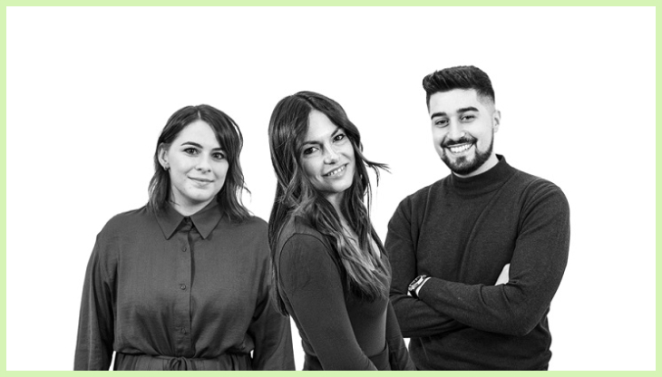 Gaia Cazzuli, Linda Botti, Stefano Miglio: il team di Btrees che ha lavorato alla campagna