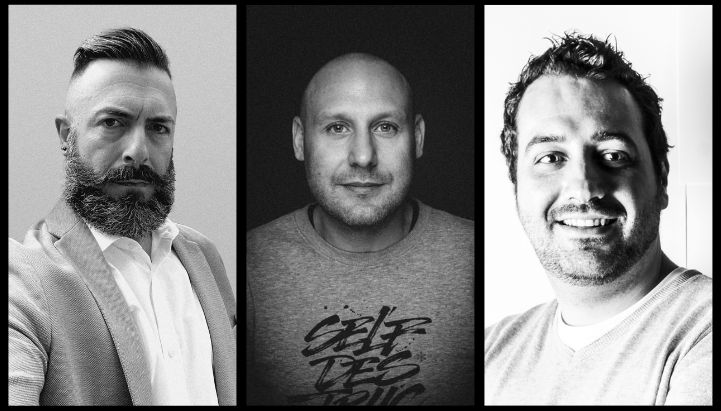 Simone Simola, co-founder e managing director Digital Machine; Antonio Soraci, co-founder e creative director Sincromie; Antonino Saccone, co-founder Digital Machine