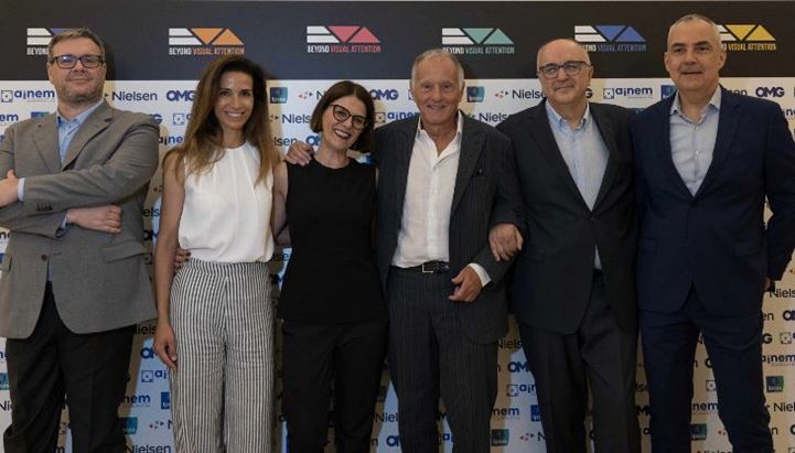 Da sinistra, Facchinotti di Nielsen, Sismeiro di Annalect, Schmitz di Ipsos, Girelli di OMG, Gallucci di Ainem e Robbiati di OMG