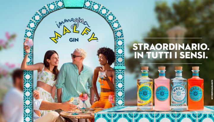 Nella foto, un'immagine della campagna pubblicitaria di Malfy Gin