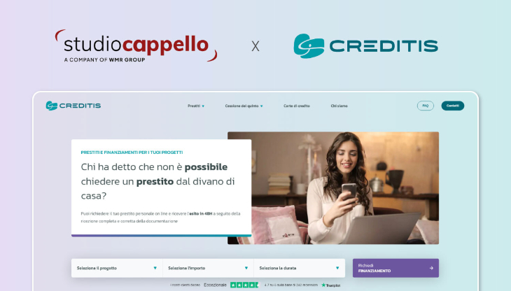 Un'immagine del restyling del sito di Creditis