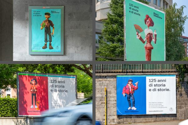 I quattro puppet digitali protagonisti della campagna per i 125 anni di Banca Valsabbina