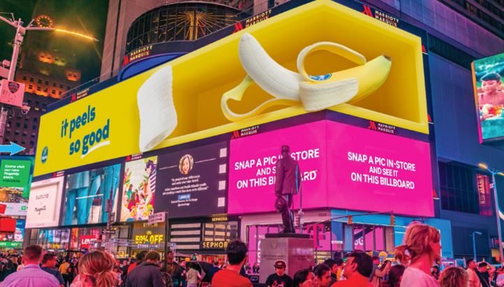 Il videowall 3D di Chiquita a Times Square a New York