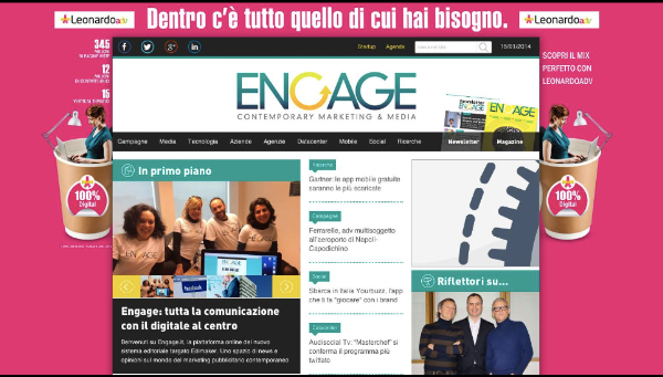 La prima versione grafica di Engage.it, fotografata nel giorno del debutto online. Ve la ricordate?