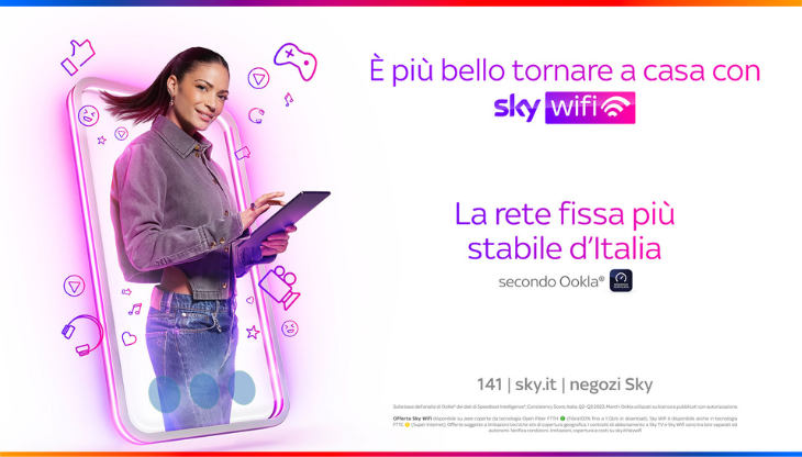 Elodie, brand ambassador Sky, è la protagonista della nuova campagna Sky Wifi
