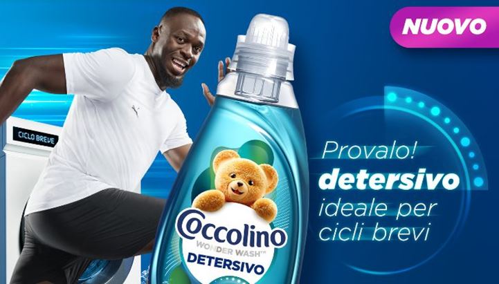 Usain Bolt protagonista della campagna di Coccolino Wonder Wash Detersivo per Bucato