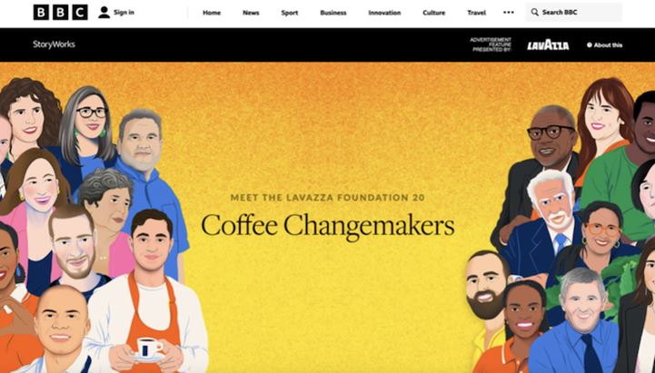 Un'immagine della landing page dedicata al progetto “Coffee Changemakers” di Fondazione Lavazza