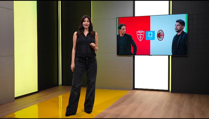 Un'immagine da una clip pre-partita di OddsChecker realizzata negli Show Reel Studios e diffusa su Dazn