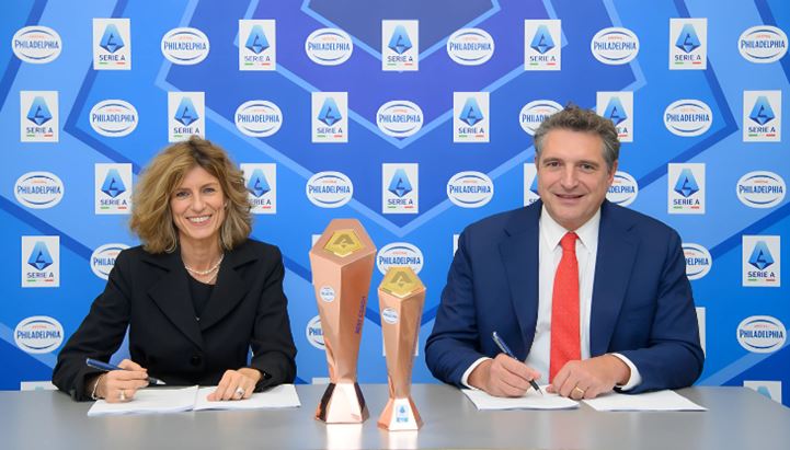 Silvia Bagliani, Presidente e A.D. di Mondelēz Italia, e Luigi De Siervo, A.D. di Lega Serie A