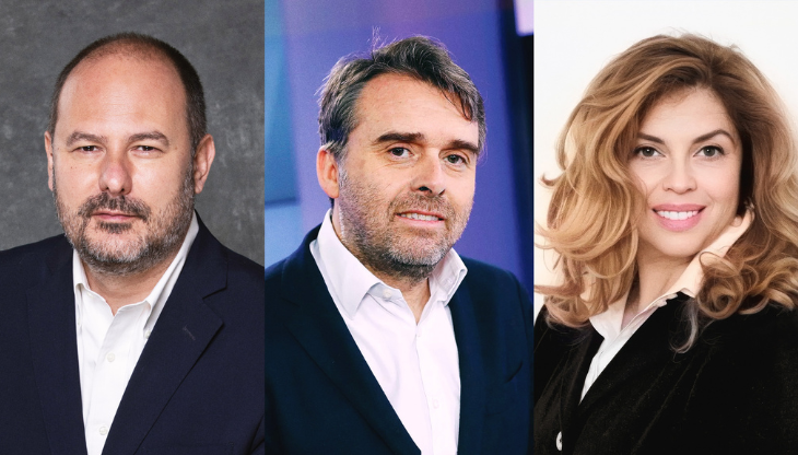 Da sinistra: Andrea Scrosati (Fremantle), Gaspard De Chavagnac e Marina Williams (Asacha Media)