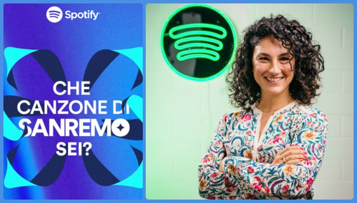 Spotify punta su Sanremo. A destra, Ester Gazzano