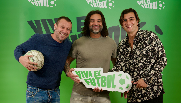 Da sinistra: Antonio Cassano, Lele Adani e Nicola Ventola, ideatori di Viva El Futbol