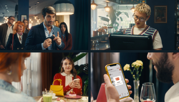Alcune immagini dal nuovo spot Satispay ideato e realizzato da Dude
