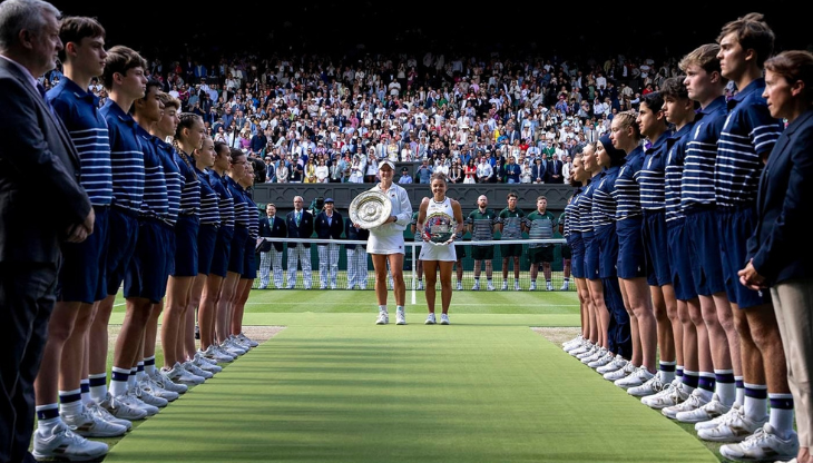 Barbora Krejcikova e Jasmine Paolini | Wimbledon press center: AELTC/Andrew Baker