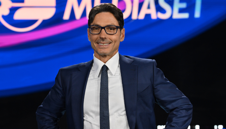 Nella foto, Pier Silvio Berlusconi durante la presentazione alla stampa della nuova stagione tv