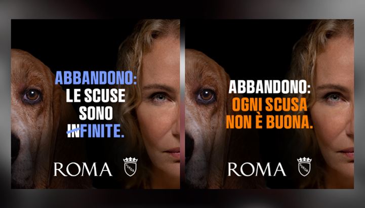 I visual della campagna del Comune di Roma con Licia Colò e il cane Joy