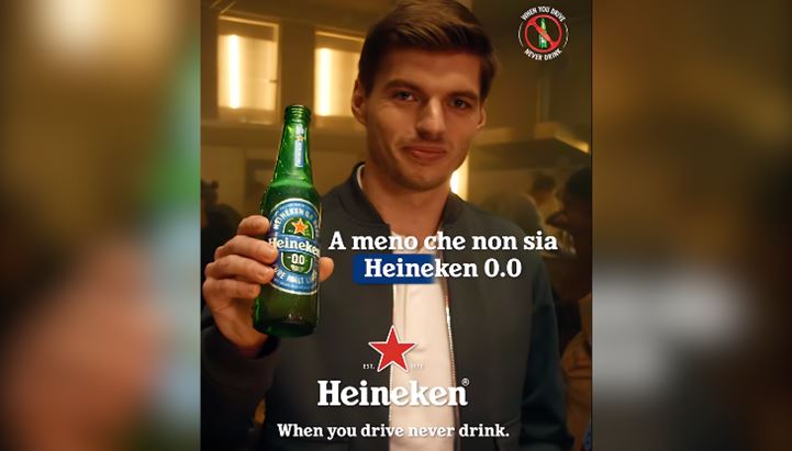 Max Verstappen nella nuova campagna Heineken "When You Drive Never Drink"