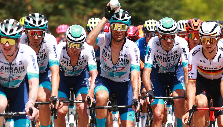 Il Team Bahrain Victorious di Antonio Tiberi alla Vuelta a Burgos 2024 (credit: Getty Images)