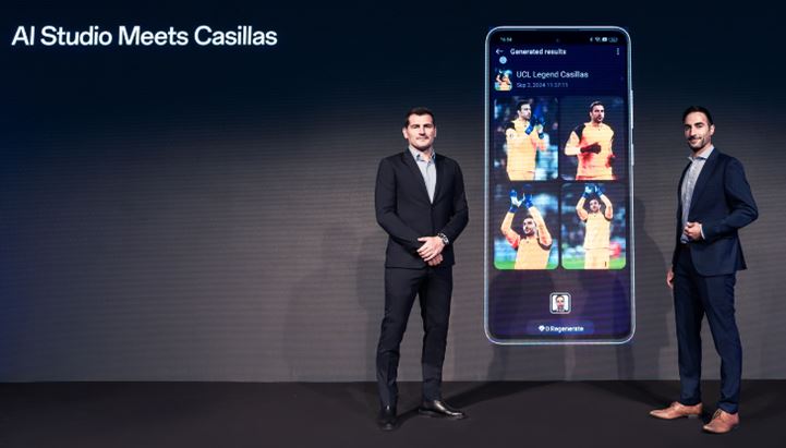 Iker Casillas Fernández ha sperimentato la funzione AI Studio nel corso dell'evento Oppo-UEFA