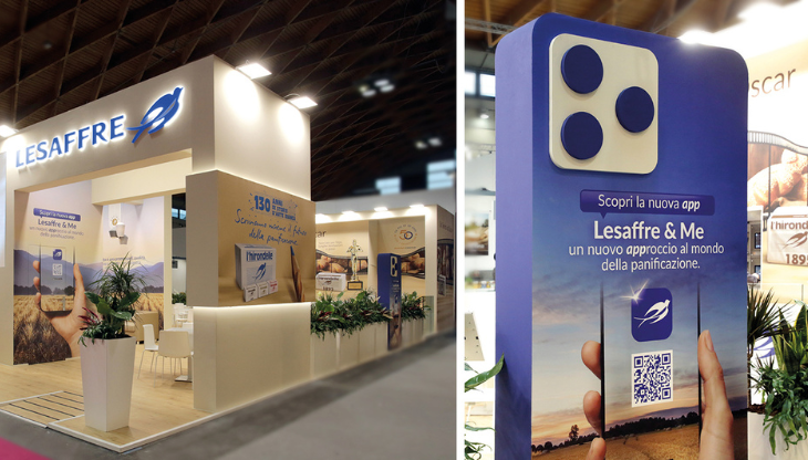 Lo stand di Lesaffre italia a Sigep World 2025 e la nuova app "Lesaffre & Me", comunicazione di  Expansion Group