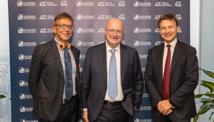 Da sinistra: Davide Passero, Amministratore Delegato di Alleanza, il Country Manager e CEO di Generali Italia Giancarlo Fancel e l’Amministratore Delegato di Banca Generali Gian Maria Mossa