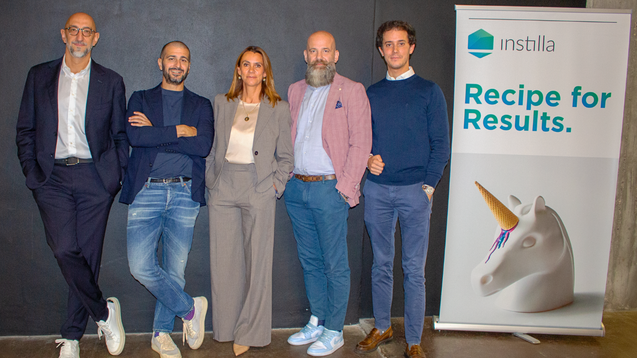 Il CdA di Instilla: da sinistra, Giuseppe Mayer, Alessio Pisa, Veronica Mariani, Fabio Lombardi e Paolo Damiano