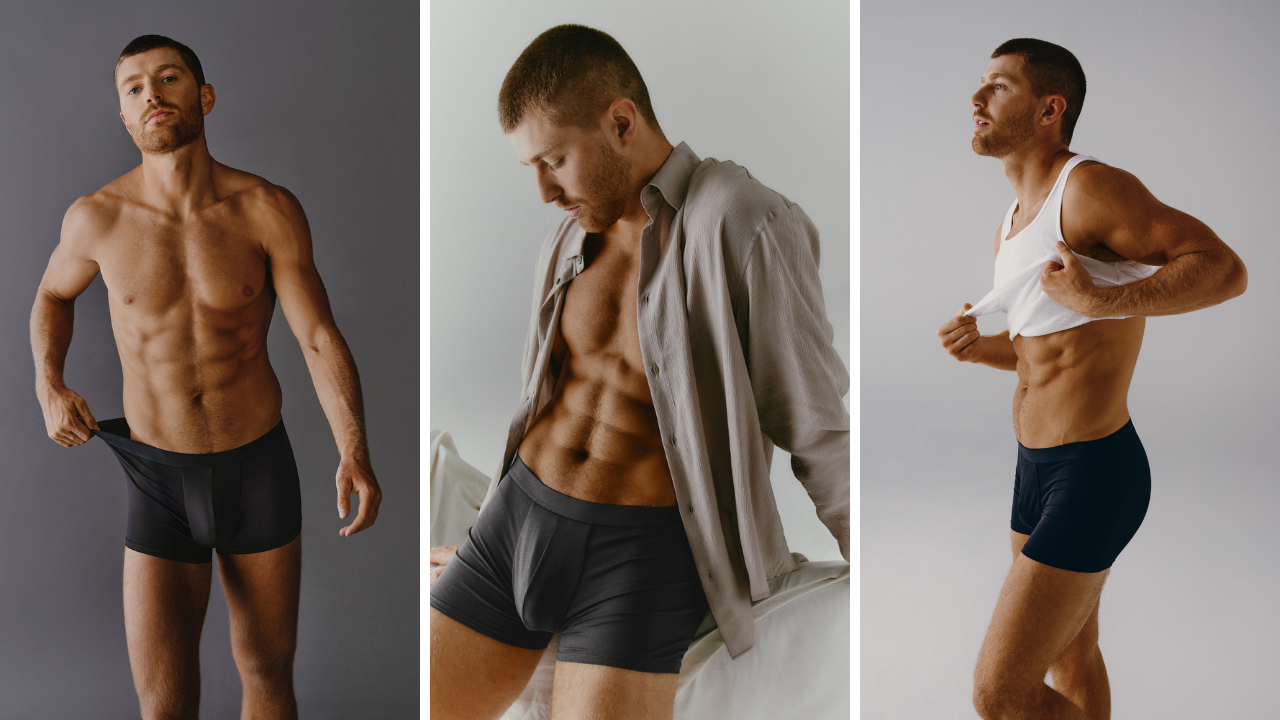 Alcune immagini dalla nuova campagna Iuman Intimissimi Uomo dedicata al nuovo Boxer Tech