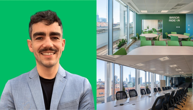 Romain Ardouin e due scatti della nuova sede di AideXa