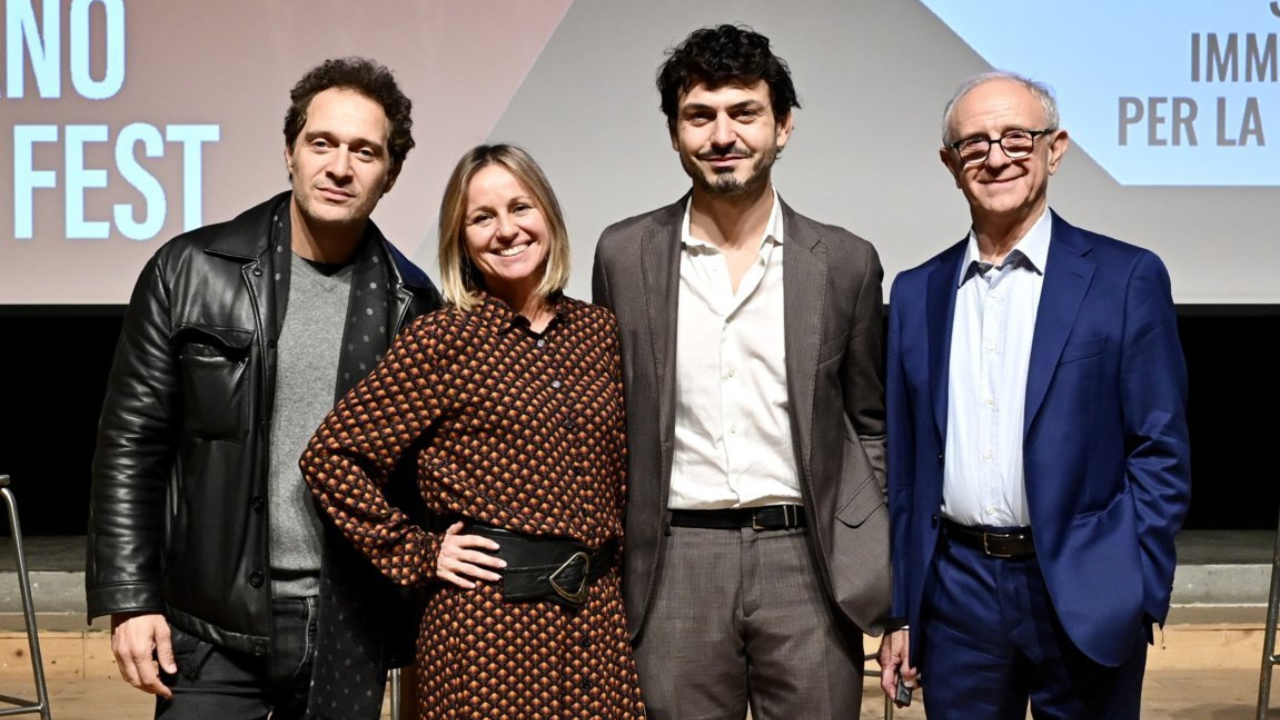 da sx: Claudio Santamaria, Laura Boy, Tommaso Sacchi e Fabrizio Piscopo