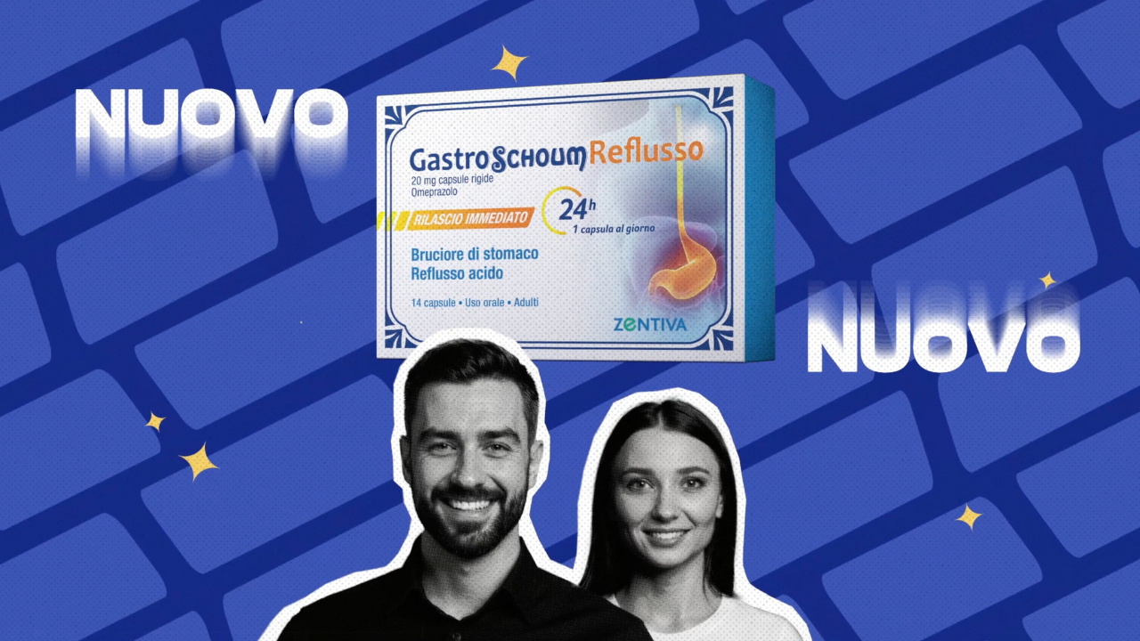 Un'immagine dal nuovo spot dedicato a GastroSchoum Reflusso di Zentiva Italia