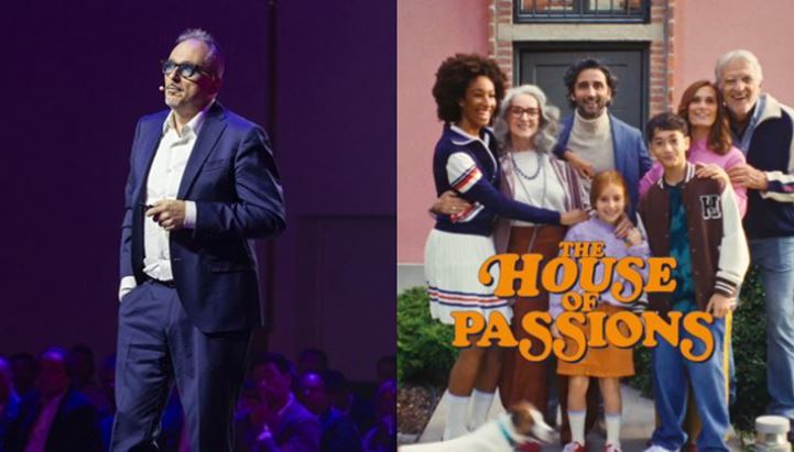 Marco Titi e un'immagine della campagna “The House of Passion”