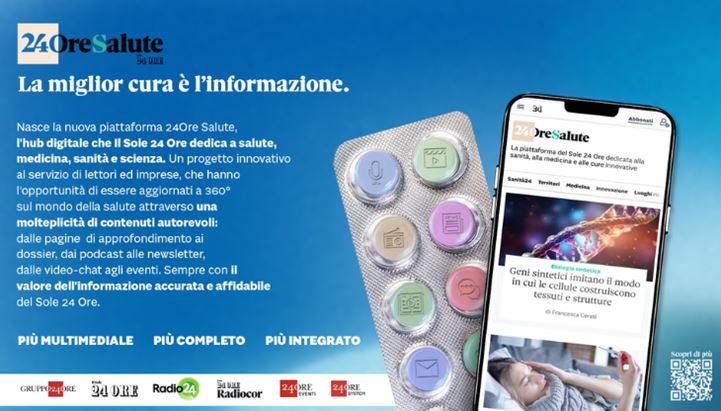 Un'immagine della campagna pubblicitaria per il lancio di 24 Ore Salute