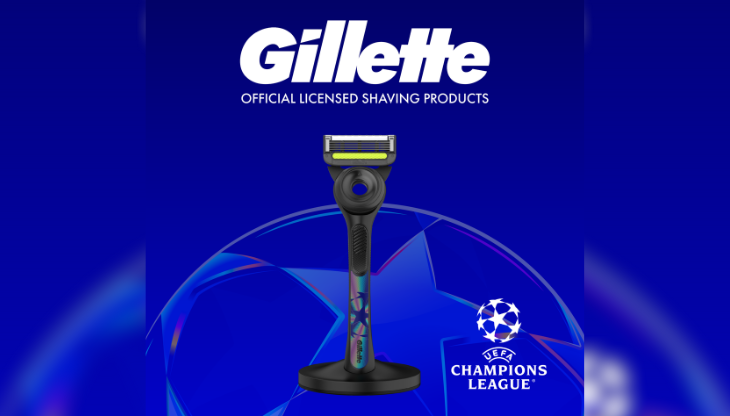 La nuova edizione del rasoio Gillette con iconografia della UEFA Champions League
