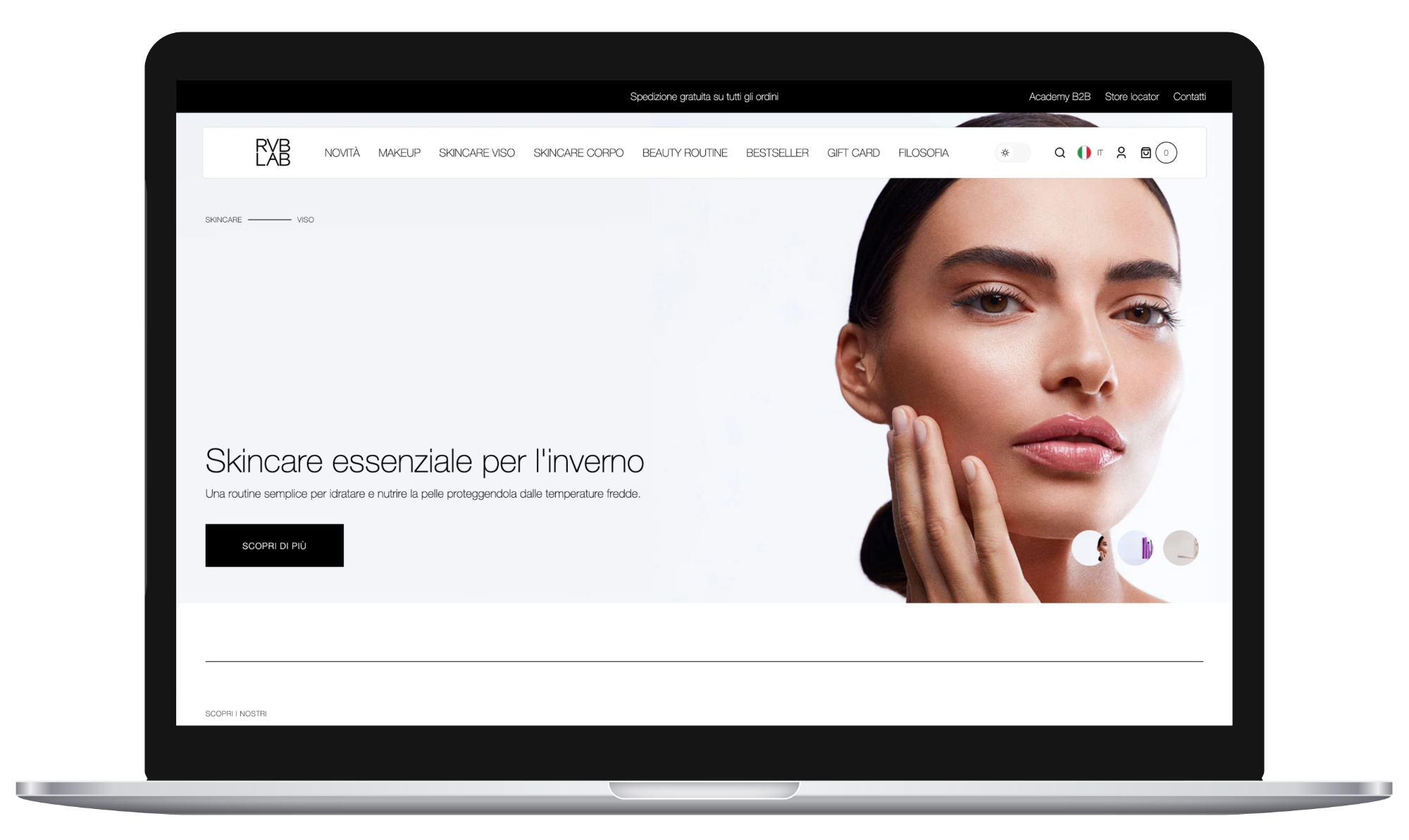 Un'immagine del nuovo ecommerce