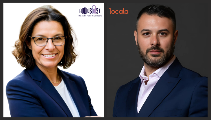 Cristina Pianura, founder di Audioboost, e Benvenuto Alfieri, Country Manager per l'Italia di Locala