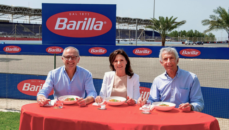 da sinistra: Stefano Domenicali (F1), Ilaria Lodigiani e Paolo Barilla (Barilla Group)