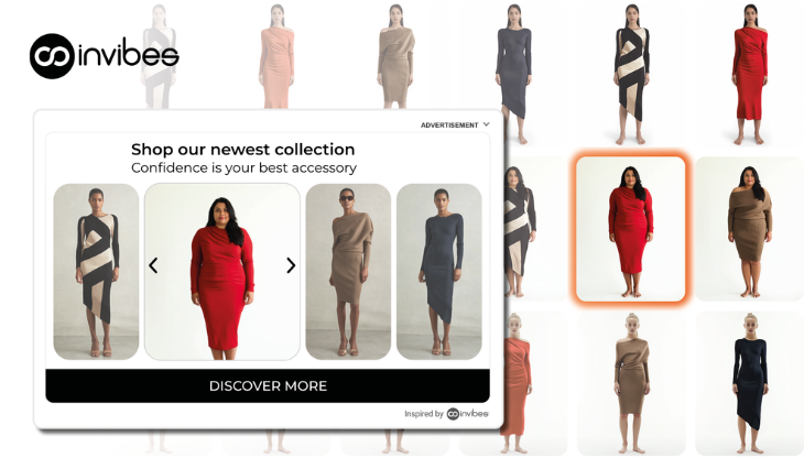 Nella foto: il formato Invibes Outfit HP sfrutta la GEN Ai per annunci iper-personalizzati