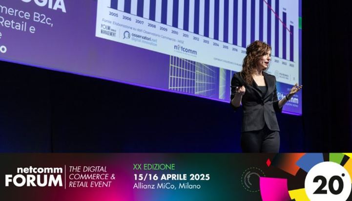 Un momento della presentazione di Valentina Pontiggia al Netcomm Forum