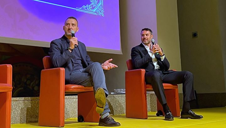Antonio Pianese e Benvenuto Alfieri sul palco di Engage Conference