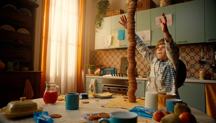La nuova pubblicità GranTurchese: un frame dello spot "La Torre"