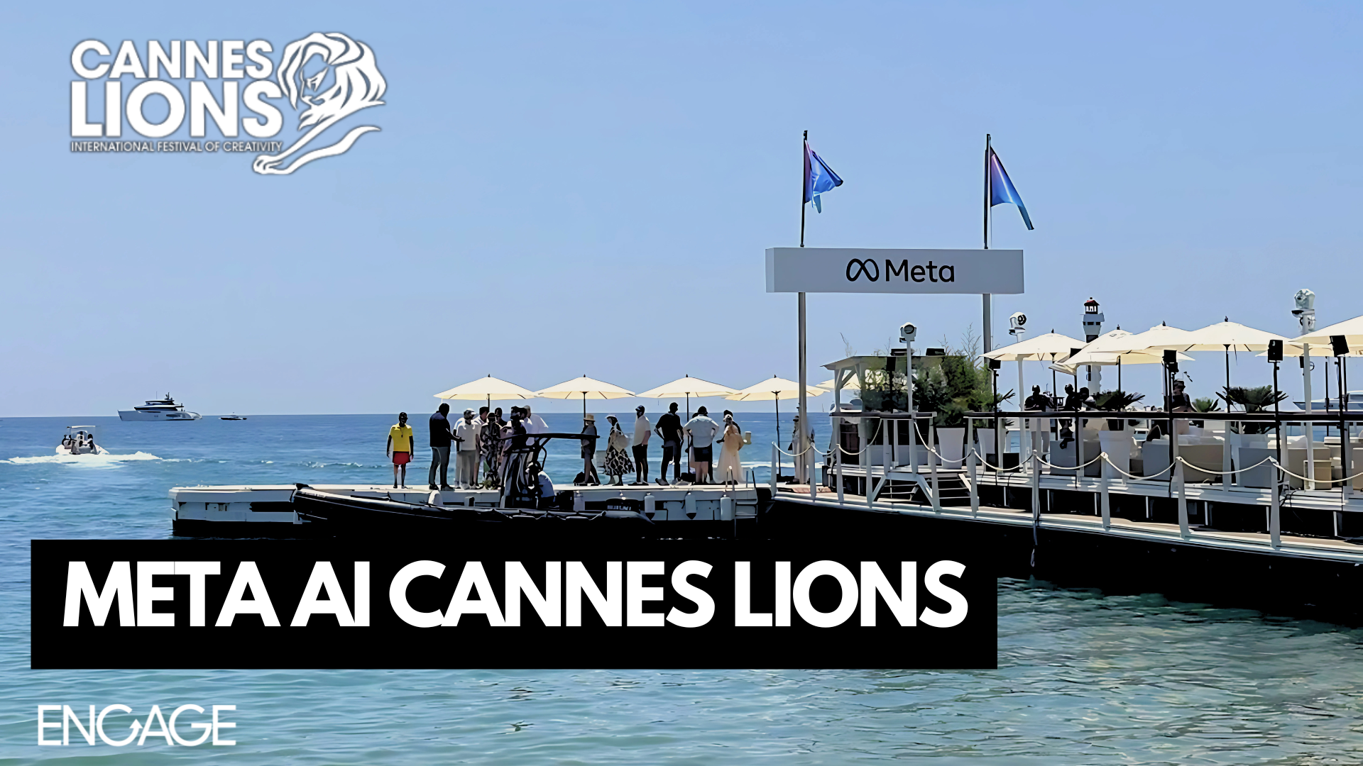 Un'immagine della "Meta Beach" allestita per i Cannes Lions 2025 (foto @RedazioneEngage)