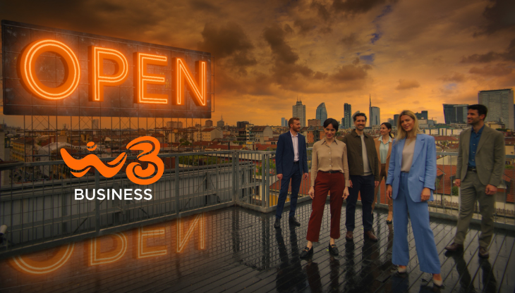 Un'immagine della nuova campagna pubblicitaria di WindTre Business firmata da FCB Partners