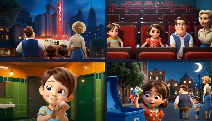 Alcune immagini tratte dal nuovo spot "Giometti Go Green"