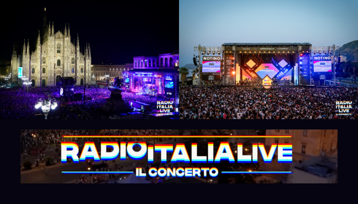 I due palchi di Milano e Palermo di Radio Italia Live - Il Concerto 2025