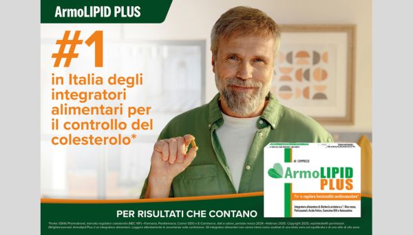 Un'immagine della campagna pubblicitaria di Armolipid Plus